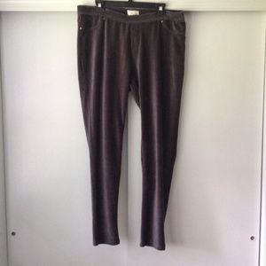 Per Se Gray Stretch Corduroy Leggings/Jeggings